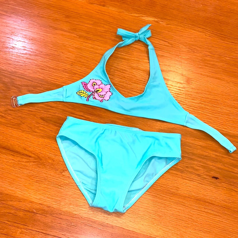 CORAL COVE ~Size 4 Girls Bikini Swim Pool Beach Wear ~Flower Butterfly Design